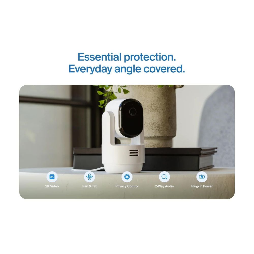 Arlo Essential 2K Pan Tilt Indoor Plug-in Camera