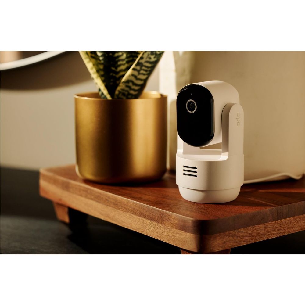 Arlo Essential 2K Pan Tilt Indoor Plug-in Camera