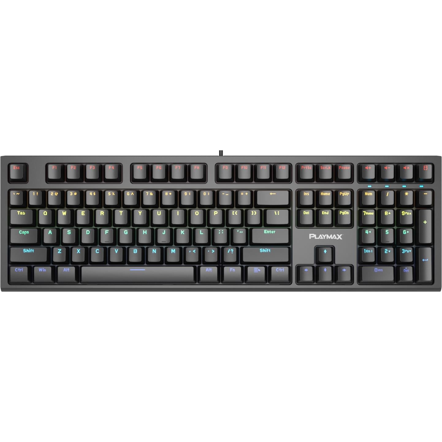 Playmax PRO RGB Mechanical Gaming Keyboard (Black) [Bonus Purple Key Caps]