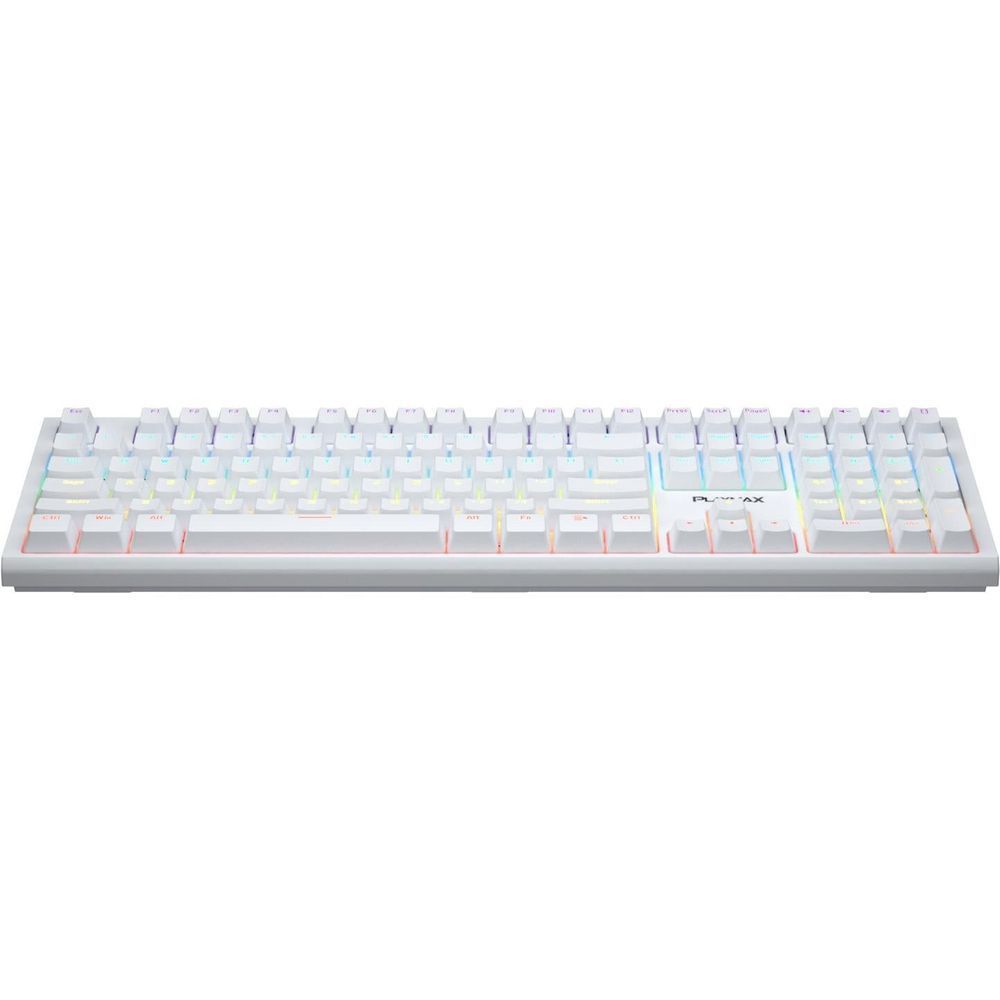 White mechanical gaming keyboard with RGB backlight and white keycaps