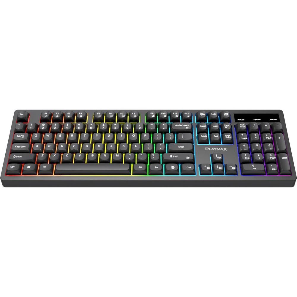 Playmax Black RGB Membrane Gaming Keyboard (Black)