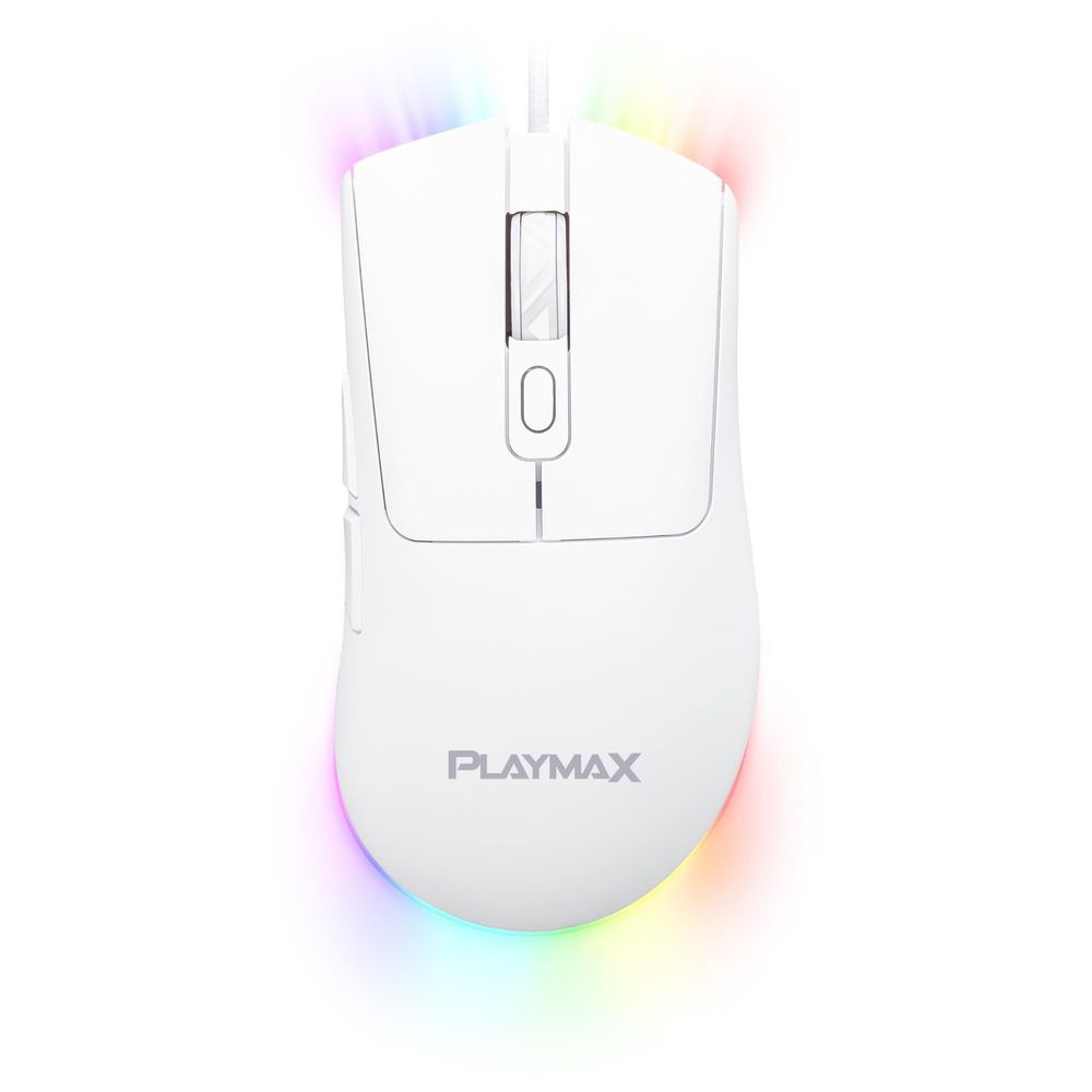 Playmax RGB Gaming Mouse and Mouse Mat Combo (White)