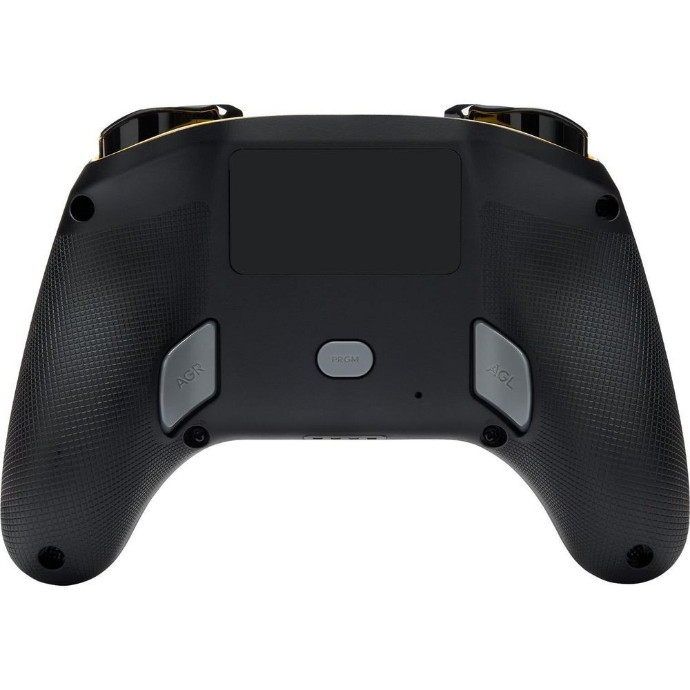 Black rear view of PowerA wireless controller with grip texture and ports