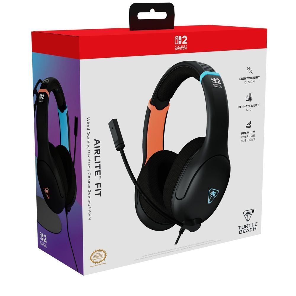 Turtle Beach Airlite Fit wired gaming headset retail box with black headset