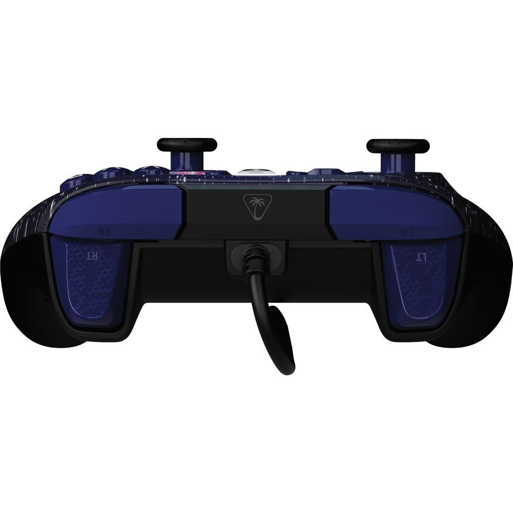 Galaxy wired gaming controller back view showing black triggers and central back panel