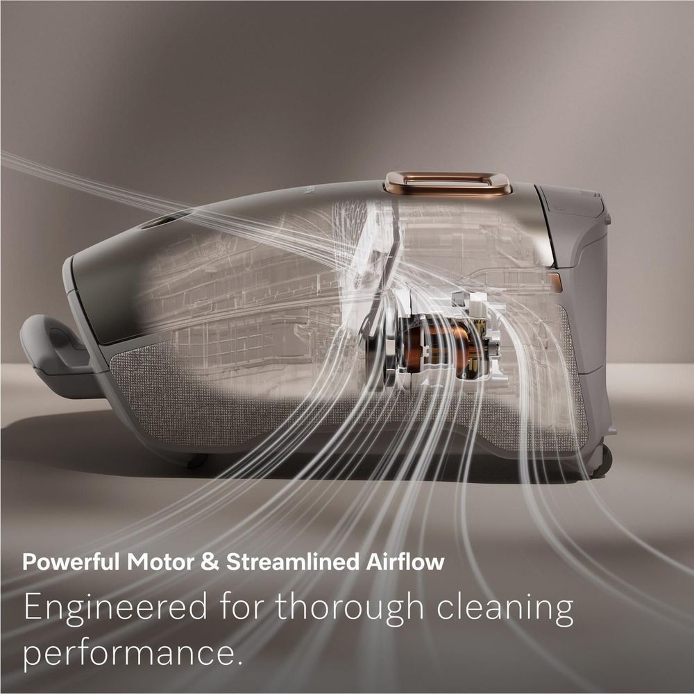 Miele titanium pearl bagged vacuum cleaner with transparent airflow and inner dust chamber