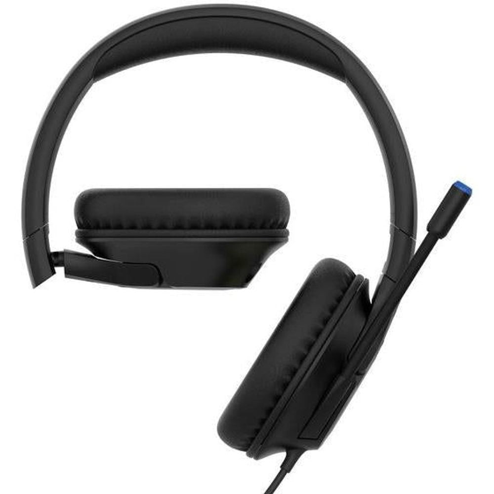 Black wired over-ear headset with thick padded headband and cushioned ear pads