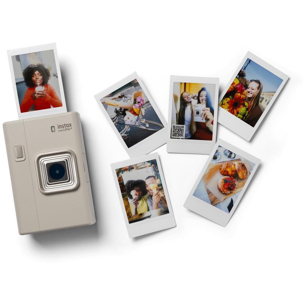 Fujifilm Instax Mini LiPlay+ Instant Camera and Smartphone Printer (Sand Beige)