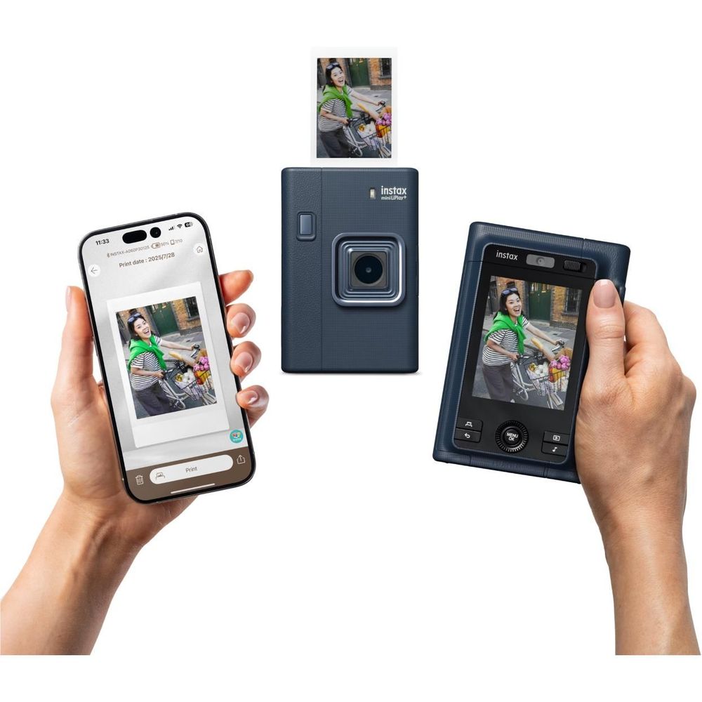 Fujifilm Instax Mini LiPlay+ Instant Camera and Smartphone Printer (Midnight Blue)