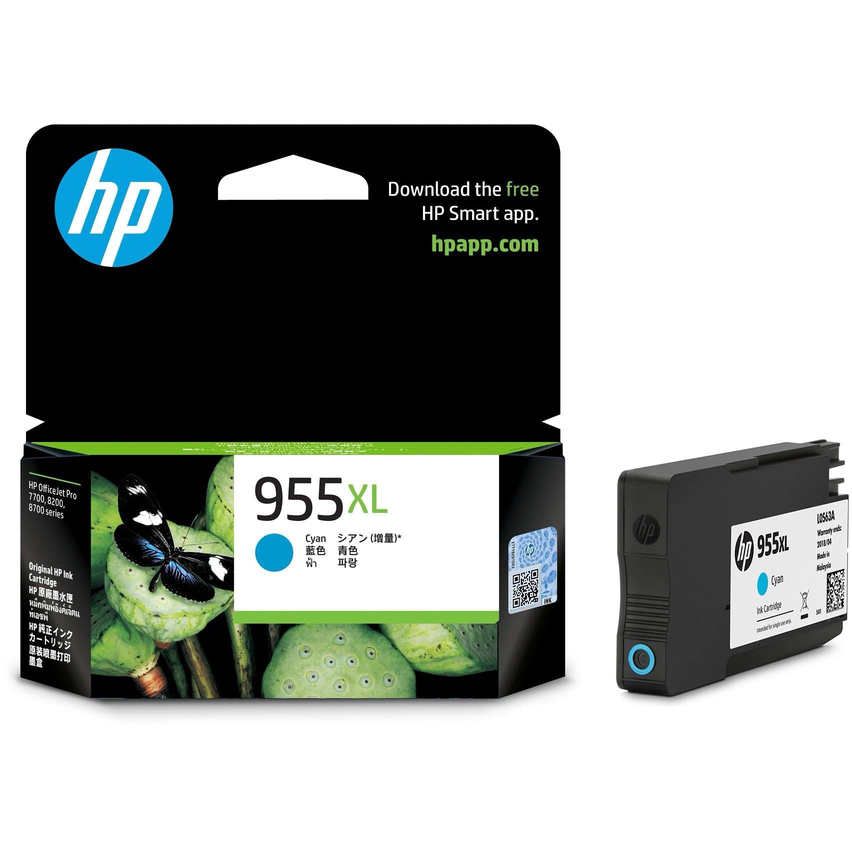 HP 955XL High Yield Original Ink Cartridge (Cyan)