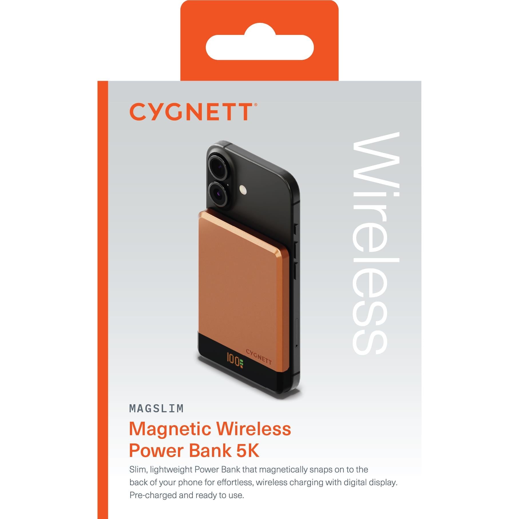 Cygnett MagSlim Magnetic Power Bank [5K] (Copper)