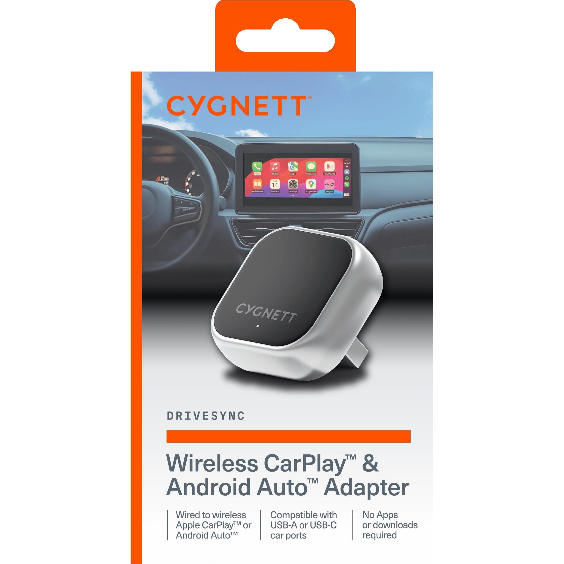 Cygnett DriveSync Wireless Adapter for Android Auto and Apple Car Play