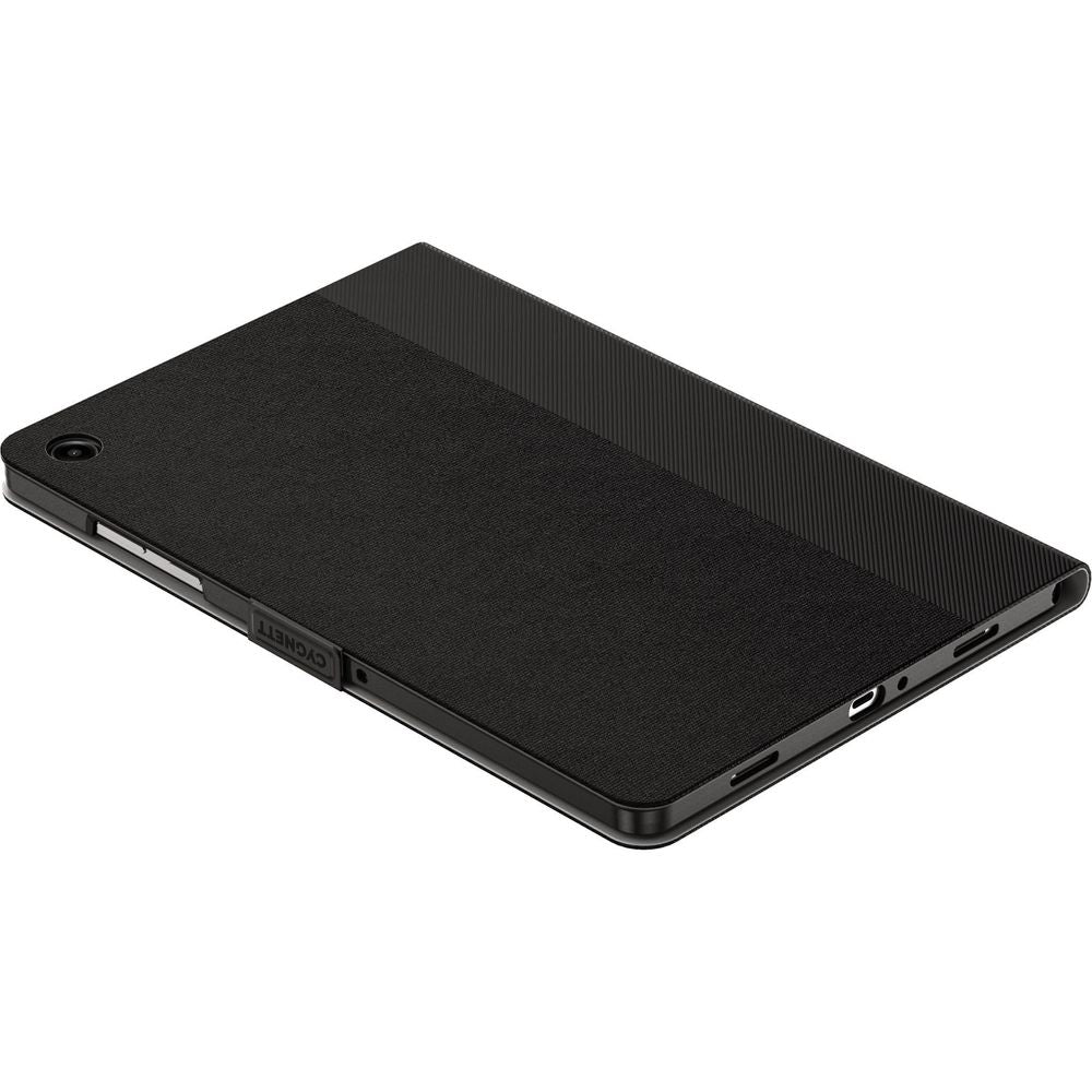 Black textured tablet case with side cutouts for ports and buttons