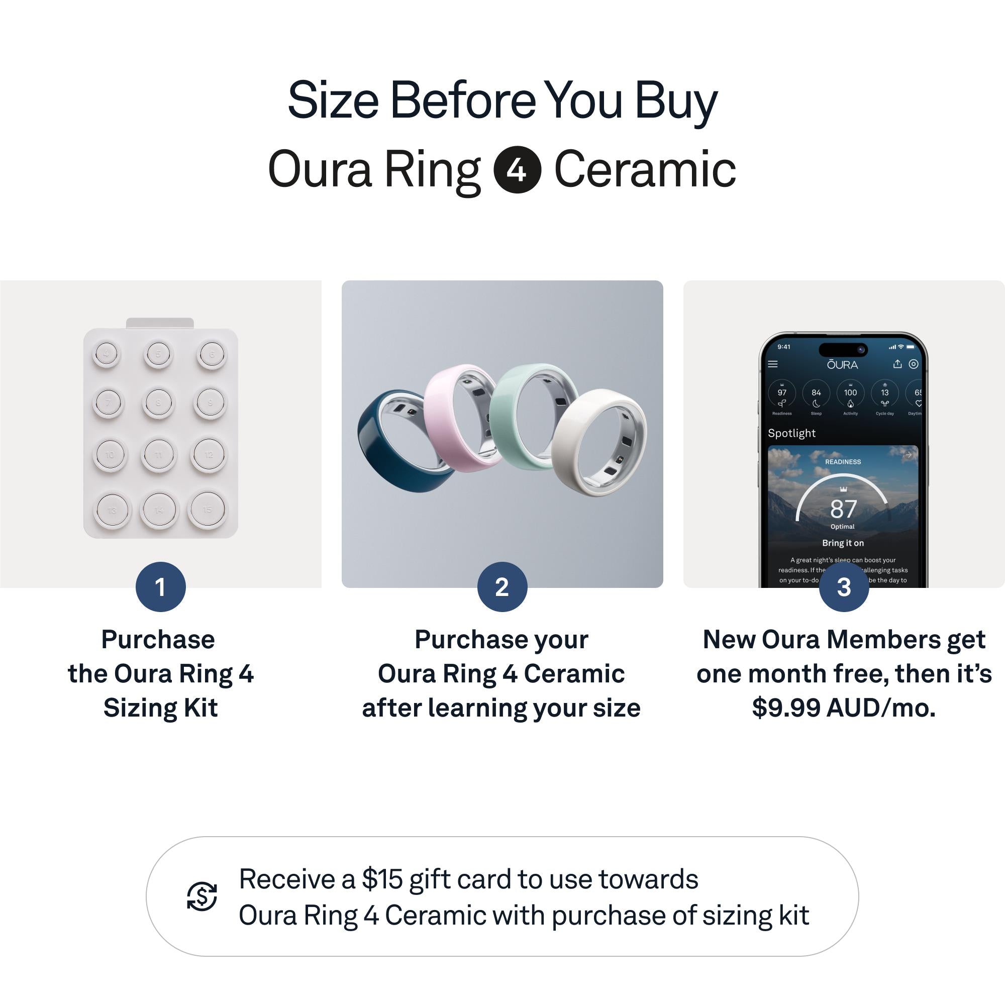 Oura Ring 4 Ceramic [Size 9] (Midnight)