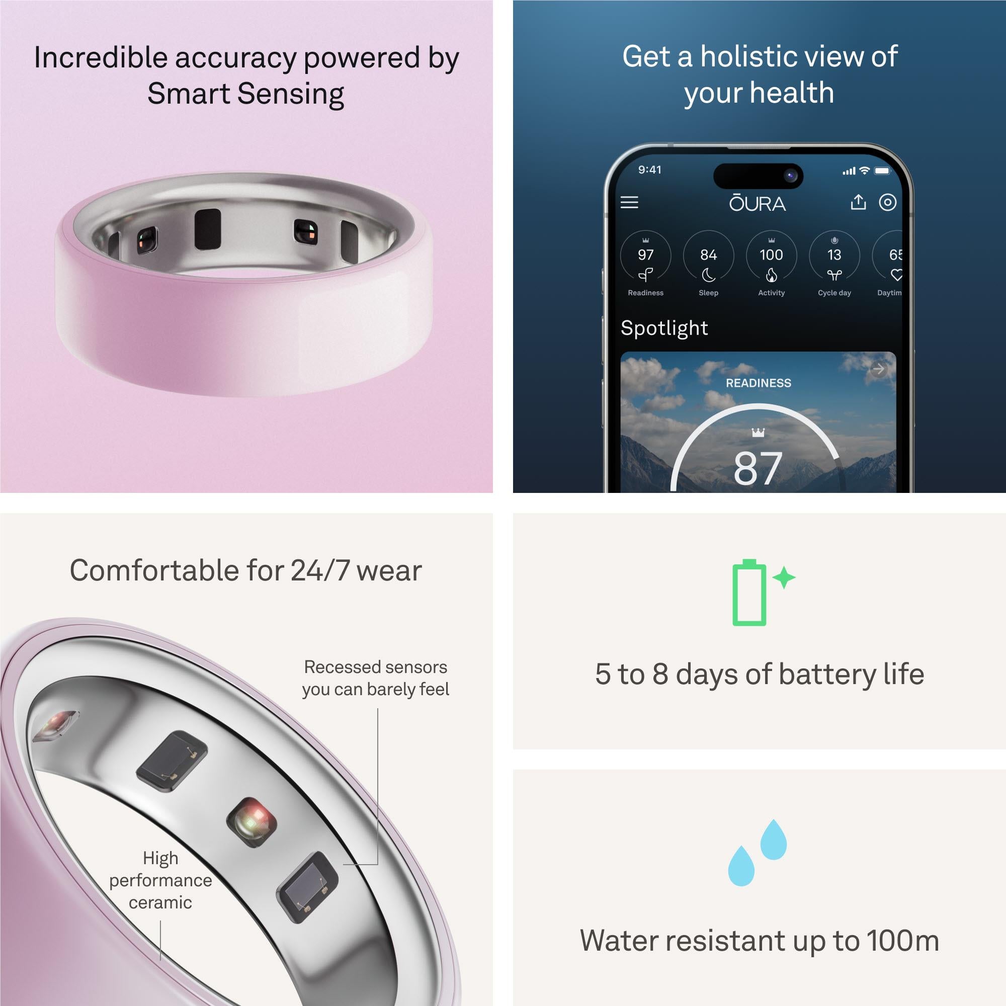 Oura Ring 4 Ceramic [Size 7] (Petal)