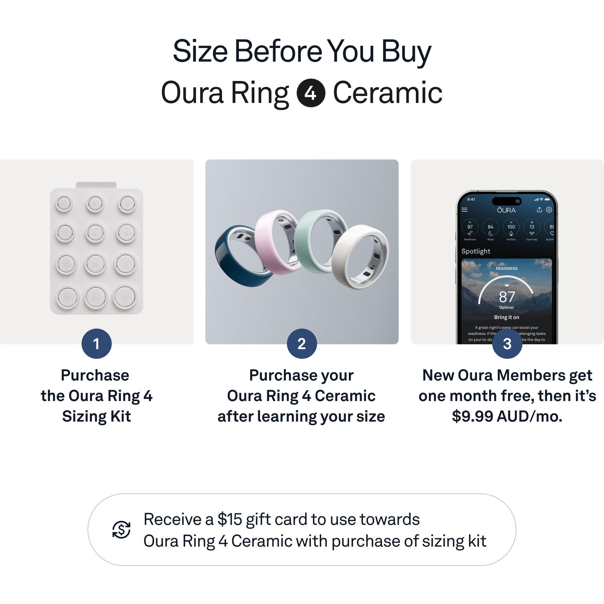 Oura Ring 4 Ceramic [Size 11] (Cloud)