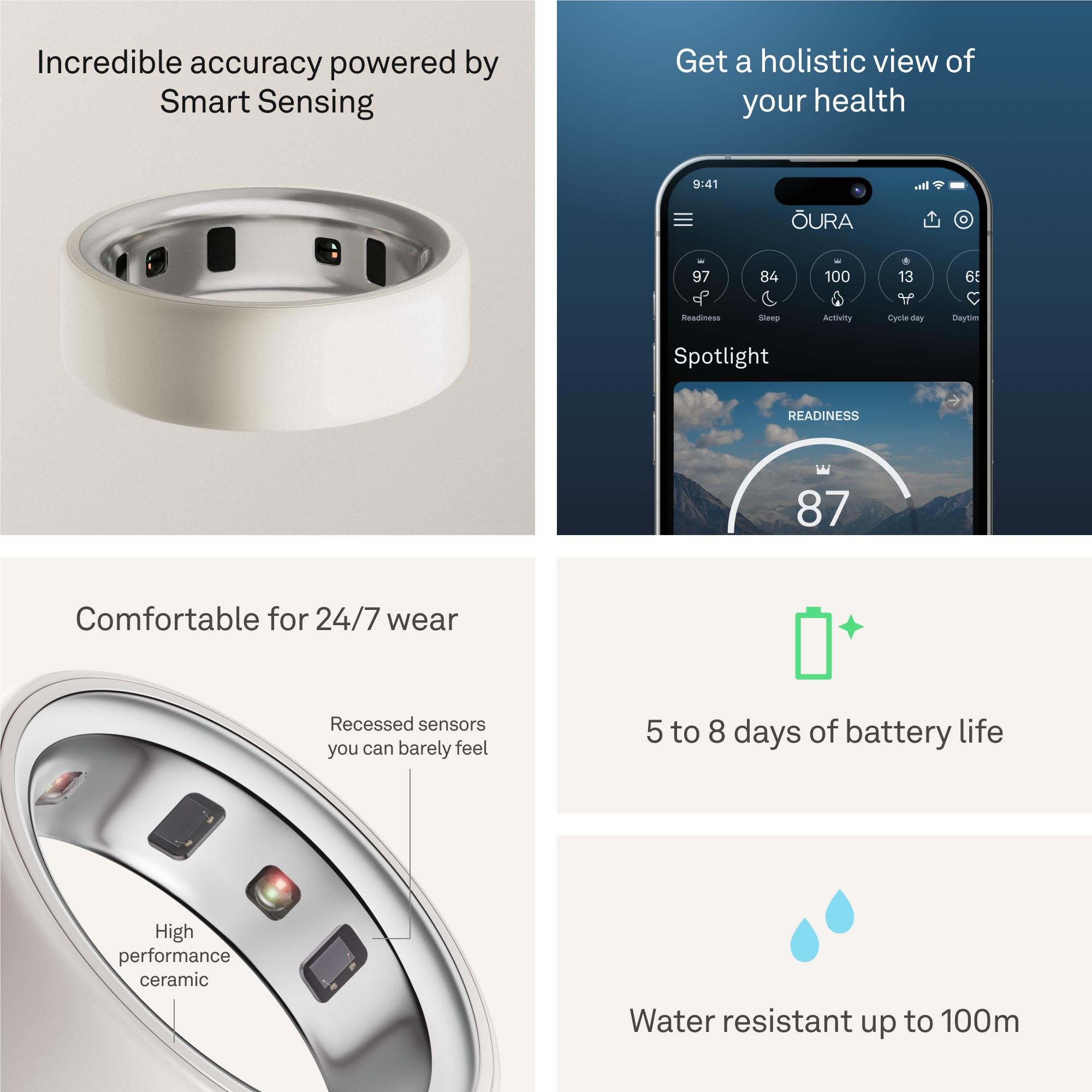 Oura Ring 4 Ceramic [Size 12] (Cloud)