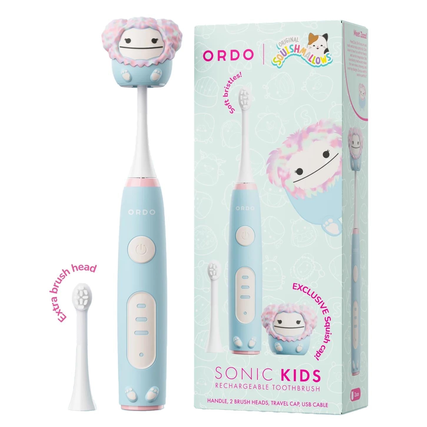 Ordo Sonic Kids Squishmallows Rechargeable Electric Toothbrush (Squish Zozo)