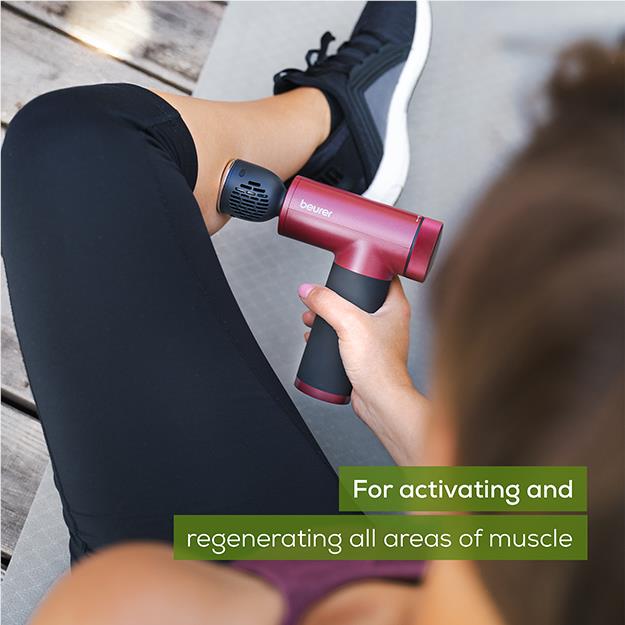 Beurer MG195 Hot & Cold Deep Tissue Massage Gun (Ripe Cherry Limited Edition)