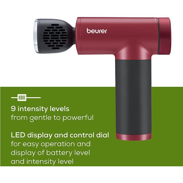 Beurer MG195 Hot & Cold Deep Tissue Massage Gun (Ripe Cherry Limited Edition)