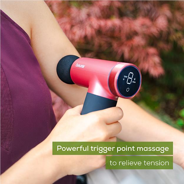 Beurer MG195 Hot & Cold Deep Tissue Massage Gun (Ripe Cherry Limited Edition)