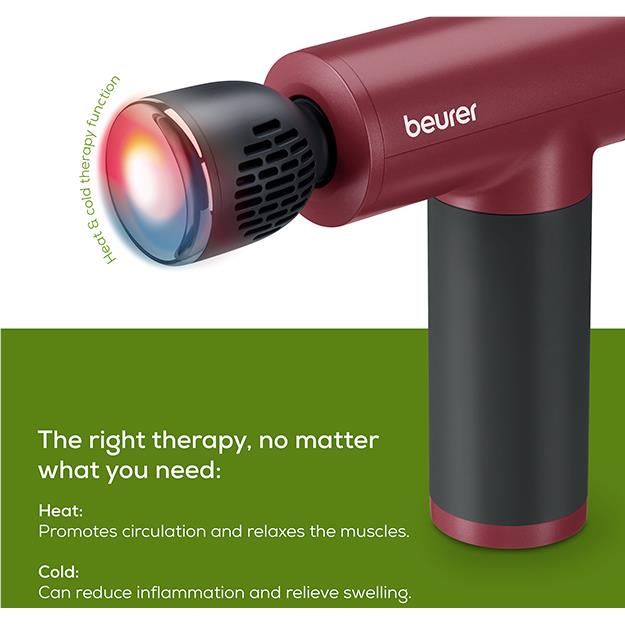 Beurer MG195 Hot & Cold Deep Tissue Massage Gun (Ripe Cherry Limited Edition)