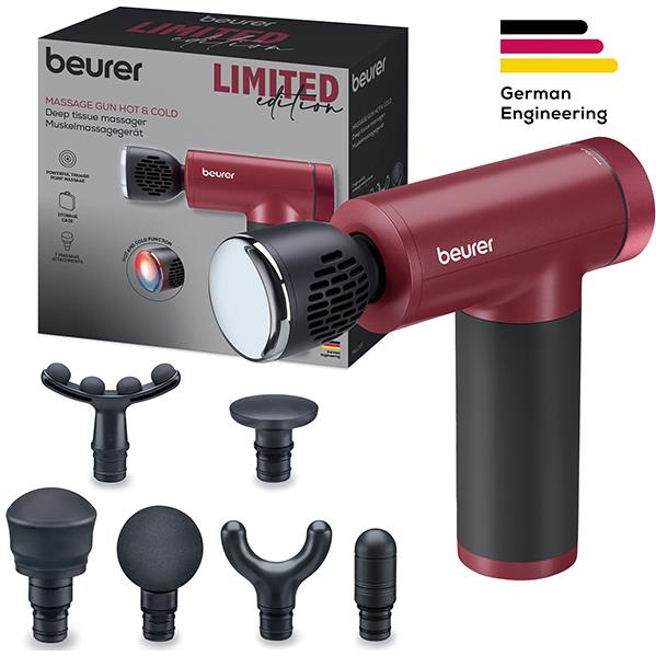 Beurer MG195 Hot & Cold Deep Tissue Massage Gun (Ripe Cherry Limited Edition)