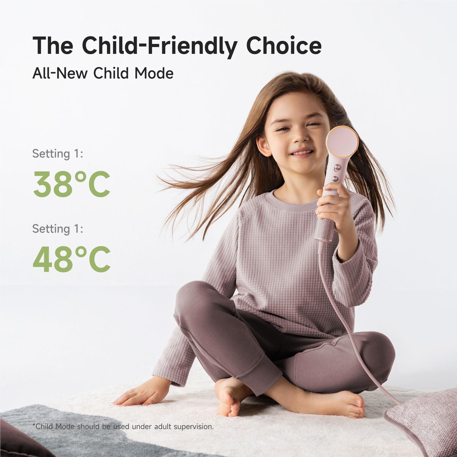 Laifen Mini High Speed Hair Dryer (Coral Pink)