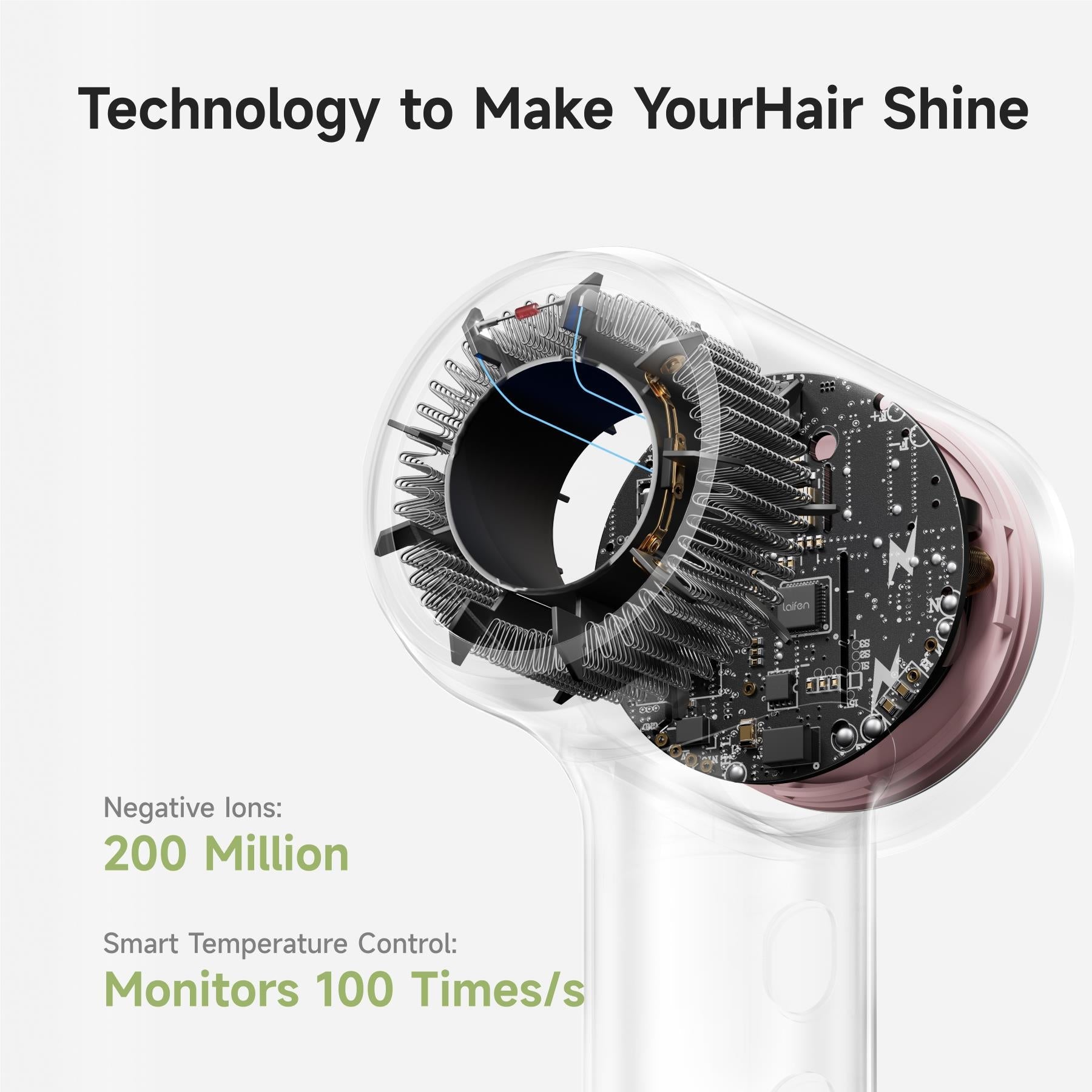 Laifen Mini High Speed Hair Dryer (Coral Pink)