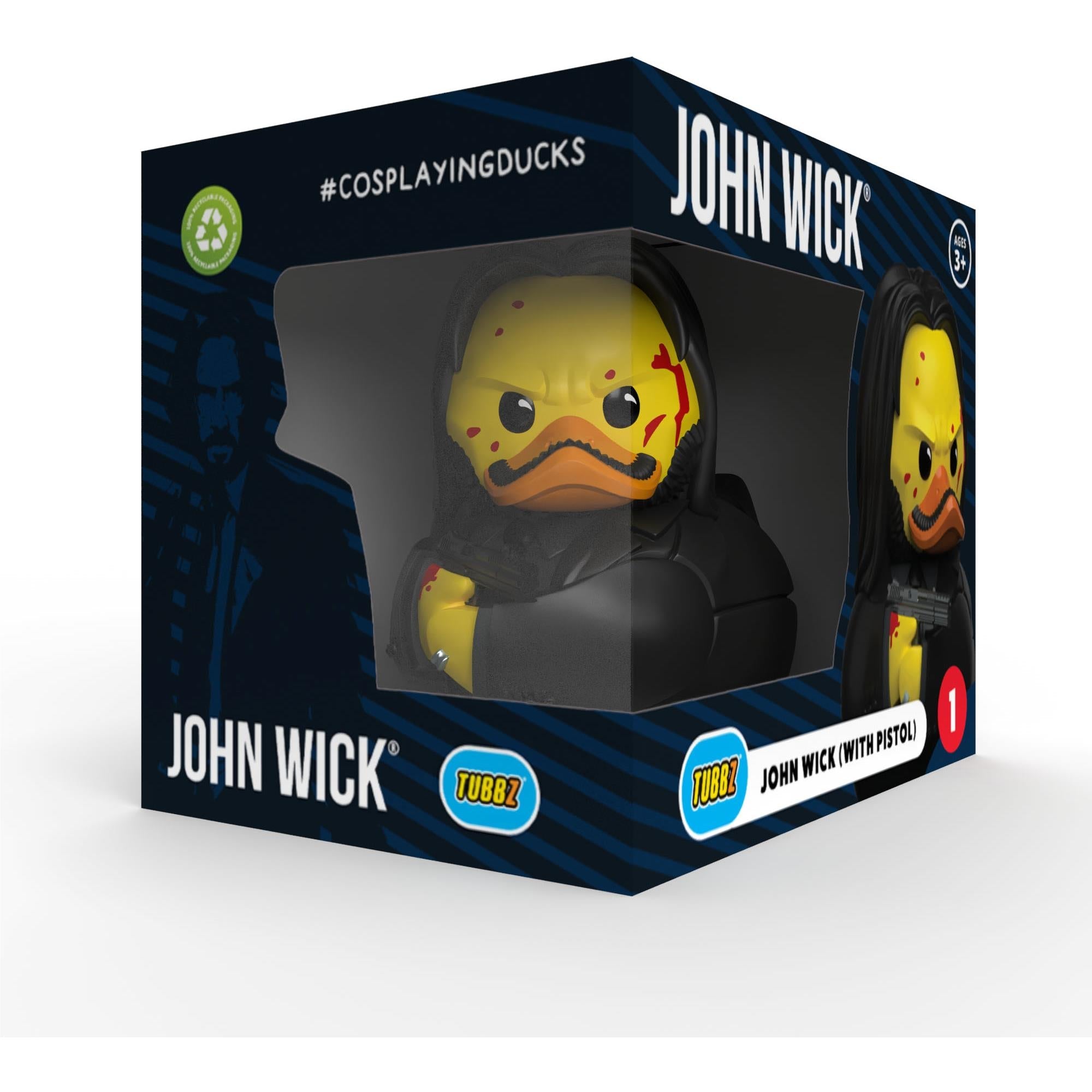 Tubbz Cosplaying Duck Collectible: Boxed (John Wick - Pistol)