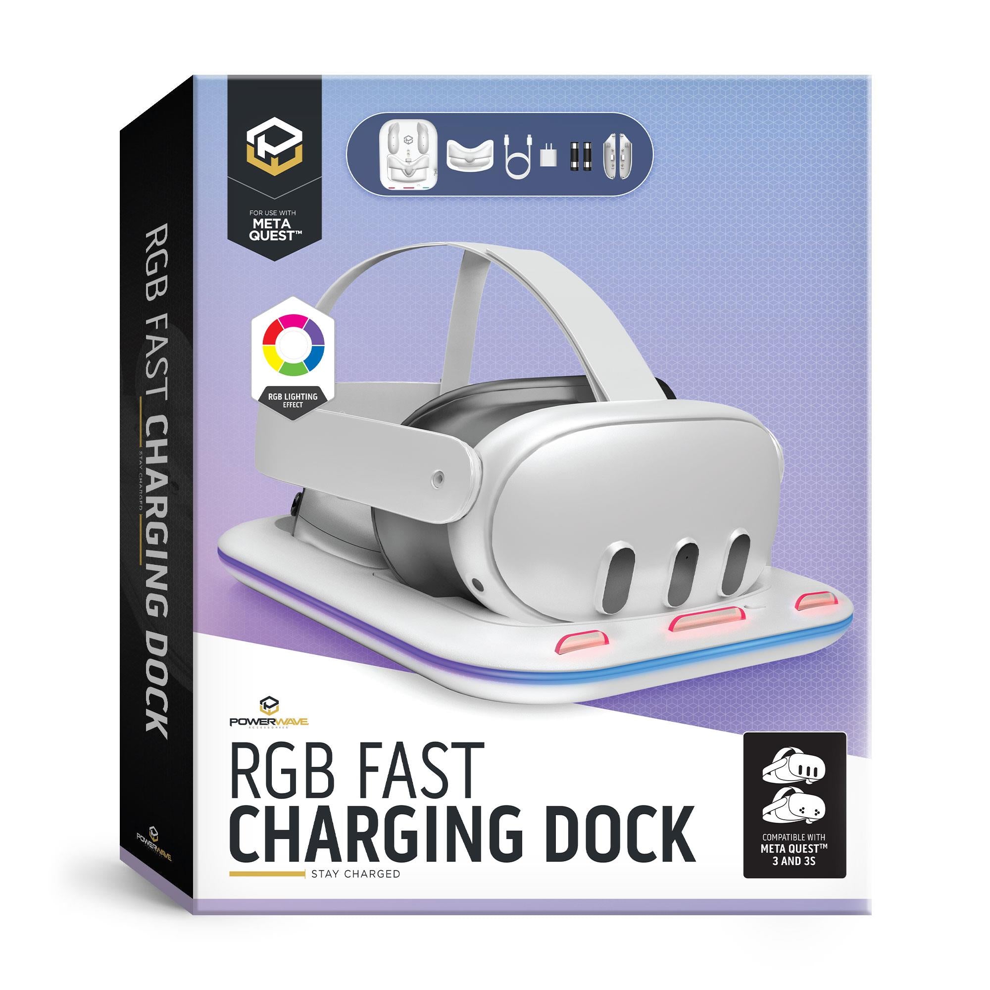 Powerwave RGB Fast Charging Dock for Meta Quest 3 & 3S