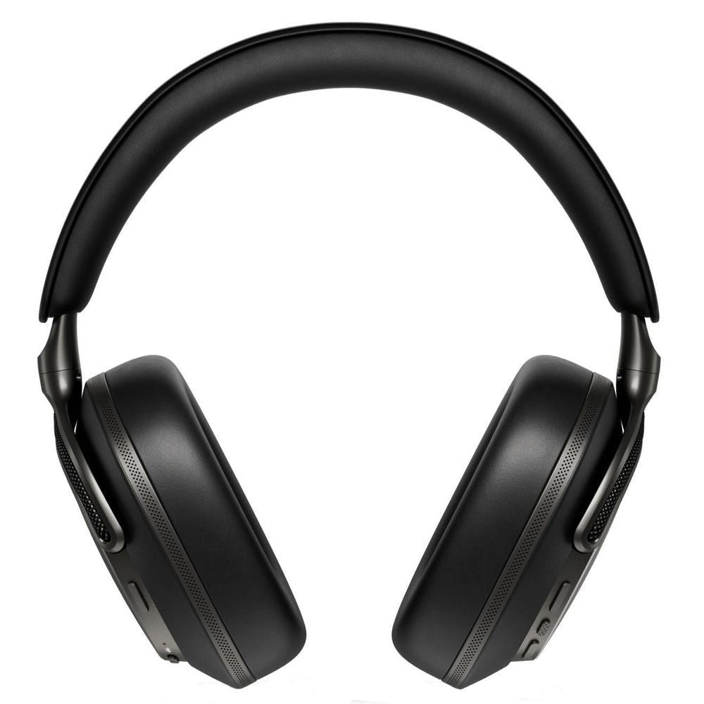 Onyx black over-ear headphones with textured earcups and padded headband