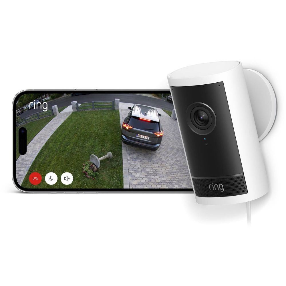 Ring Outdoor Cam Pro Plug-In Security Camera (White)
