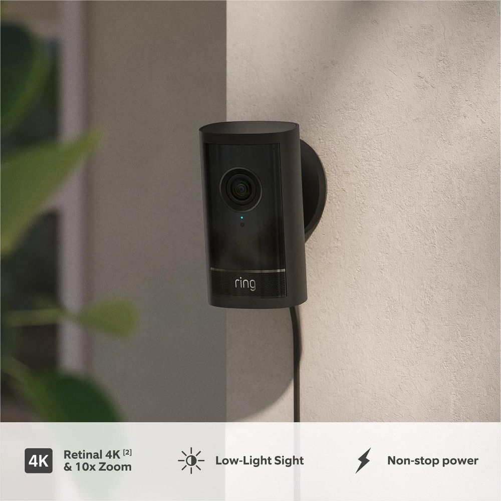 Ring Outdoor Cam Pro Plug-In Security Camera (Black)