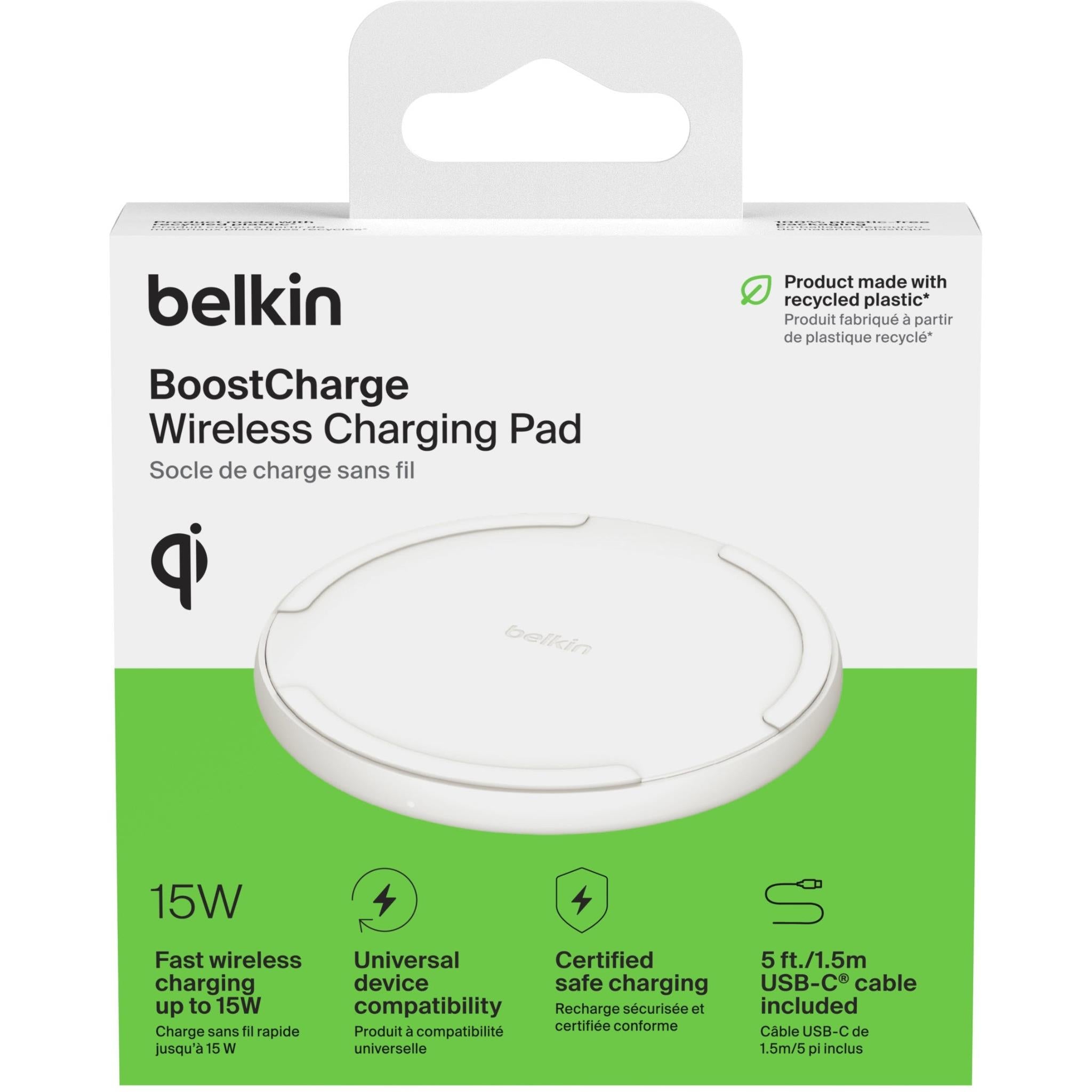 Belkin BoostCharge Wireless 15W Charging Pad (White)