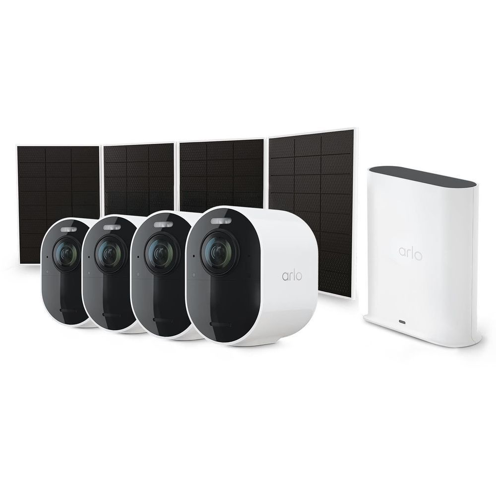 Arlo Ultra 3 4K Outdoor Security Camera & Solar Bundle Kit (4 Pack) + 12M Subscription