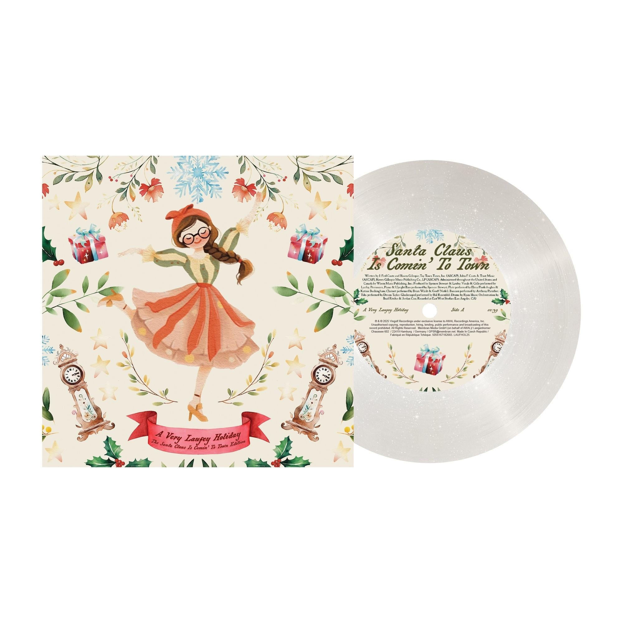 A Very Laufey Holiday: The Santa Claus Is Comin’ To Town Edition (Snowglobe Coloured 7'' Vinyl) - By: Laufey