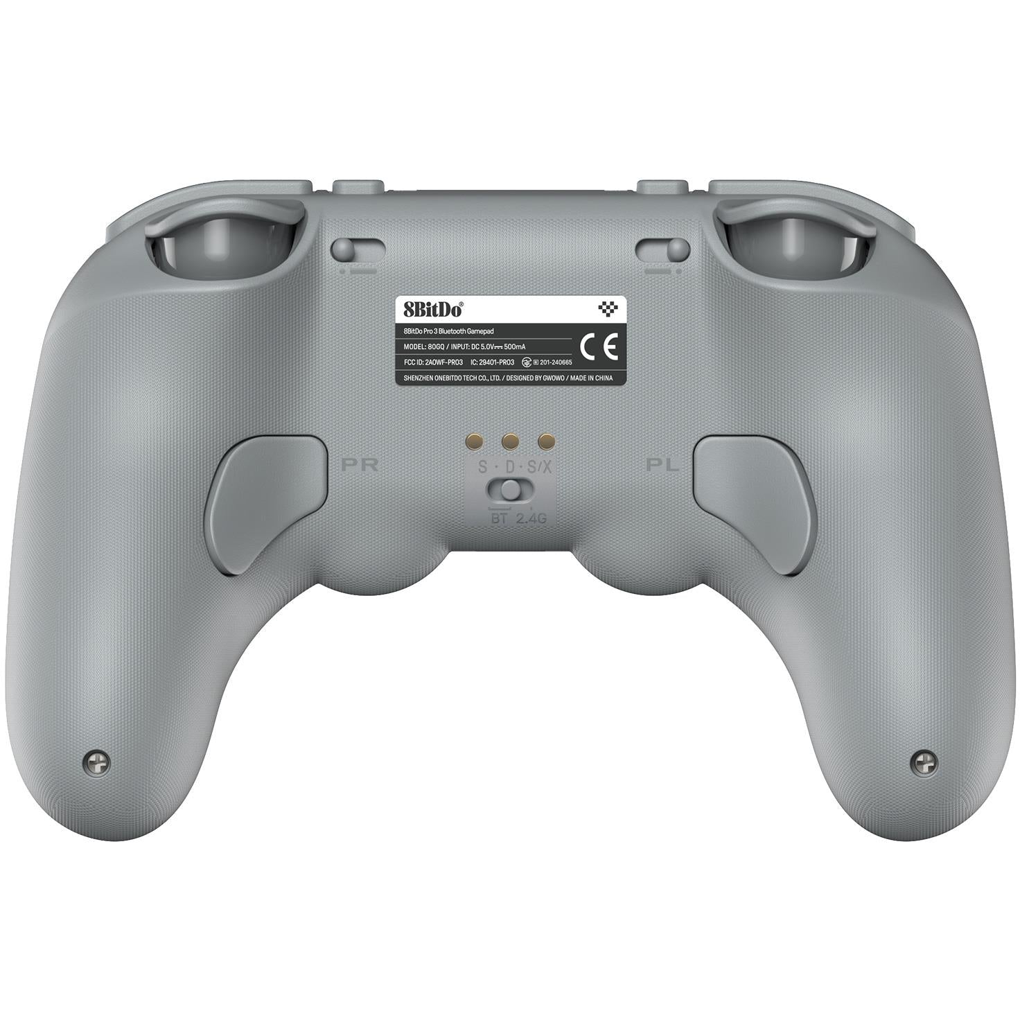 8BitDo Pro 3 Bluetooth gamepad in grey with charging dock, image 4 - Electronic Gaming Accessories at Tech Supply Shed NZ