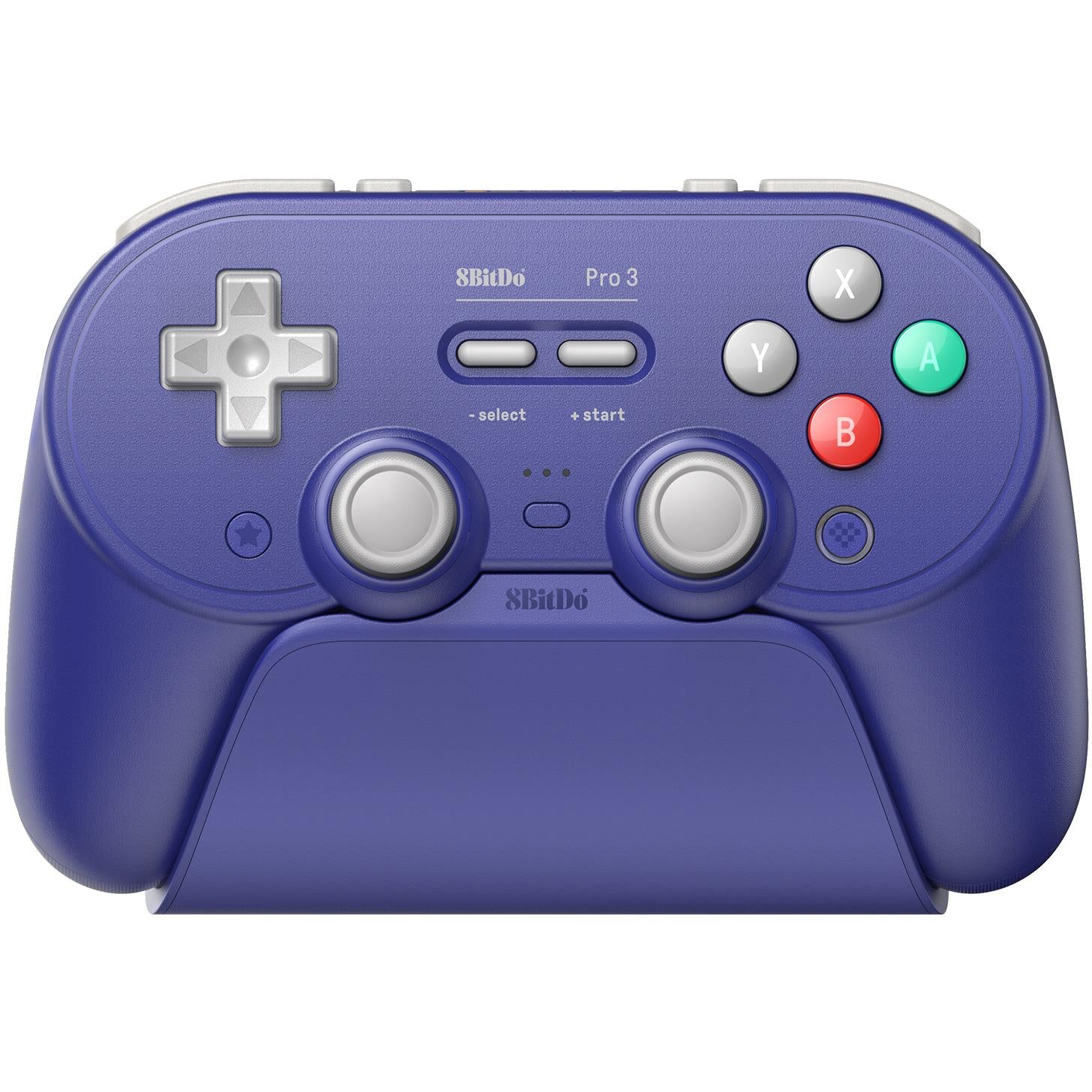 8BitDo Pro 3 Bluetooth gamepad in purple with charging dock - Electronic Gaming Accessories at Tech Supply Shed NZ