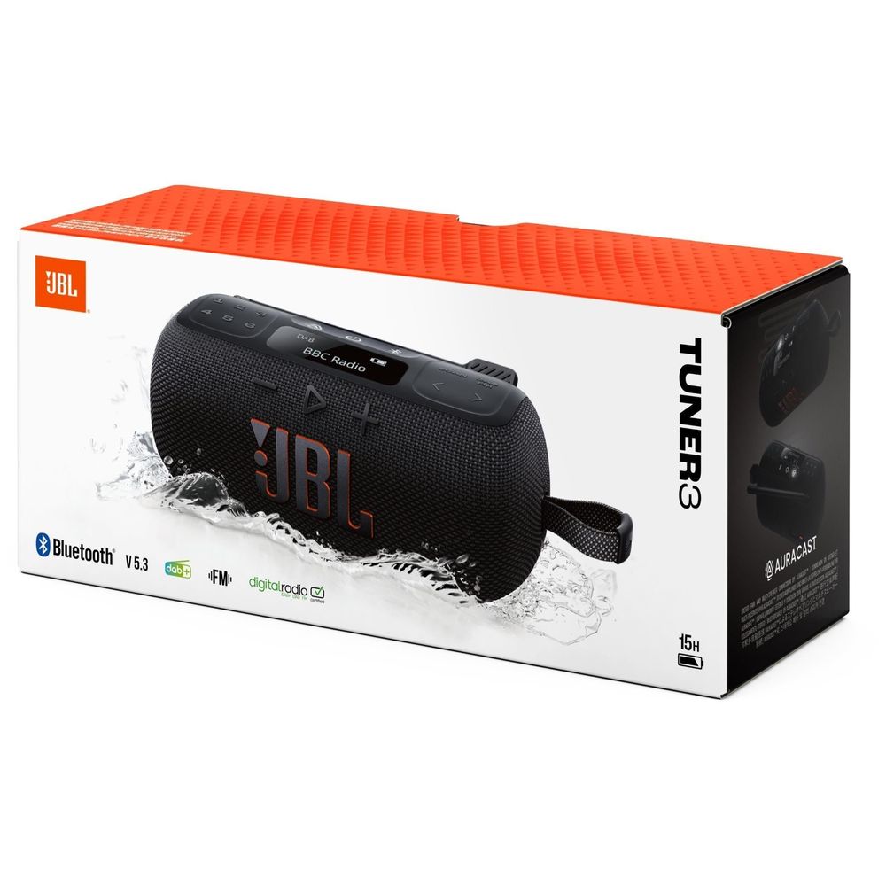 JBL Tuner 3 DAB/DAB+/FM Radio with Bluetooth (Black)