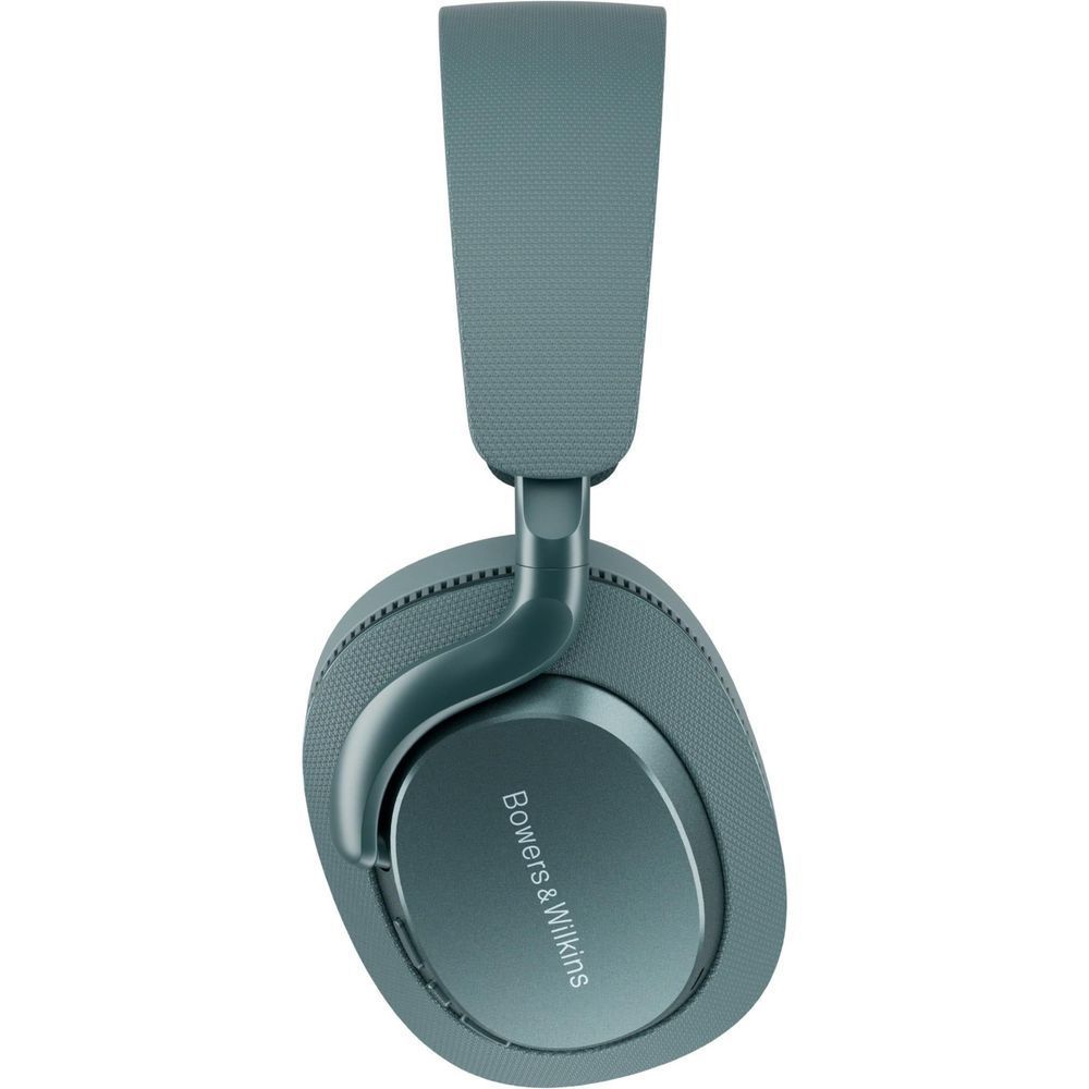 Frost blue over-ear headphones, headband underside and round ear cup control panel