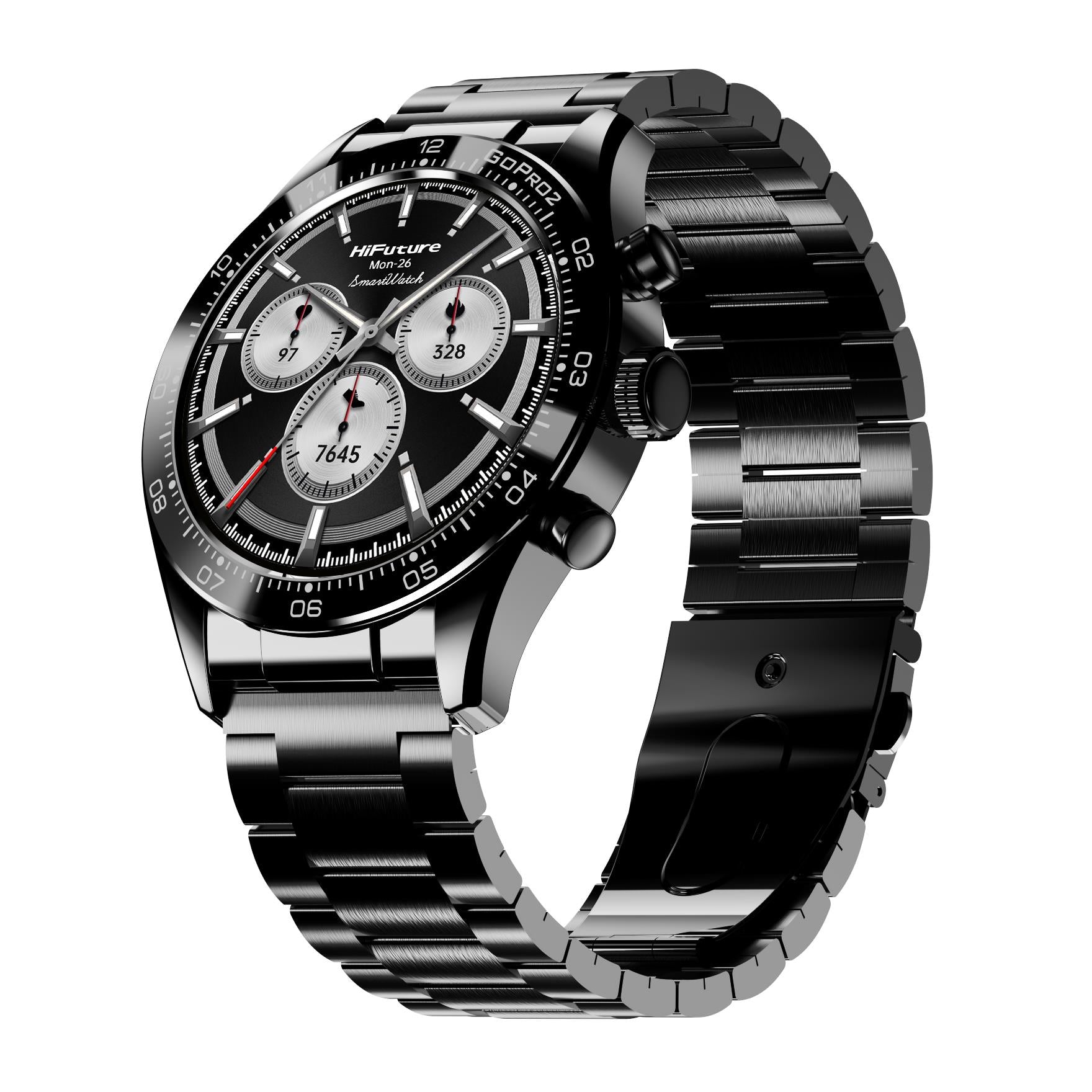 HiFuture Go Pro2 stainless steel AMOLED smart watch in black - Smart Watches at Tech Supply Shed NZ