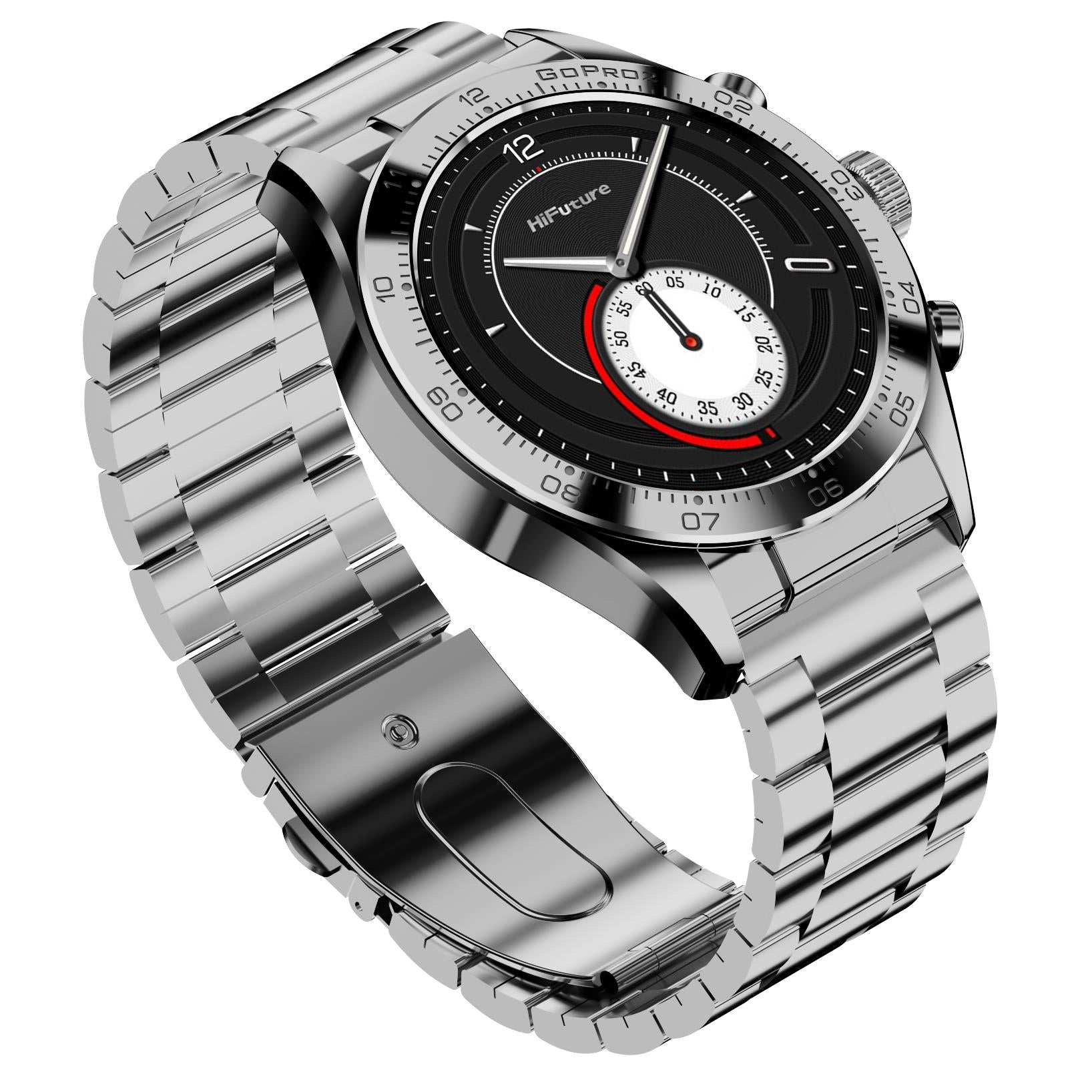 HiFuture Go Pro2 stainless steel AMOLED smart watch in silver, image 3 - Smart Watches at Tech Supply Shed NZ