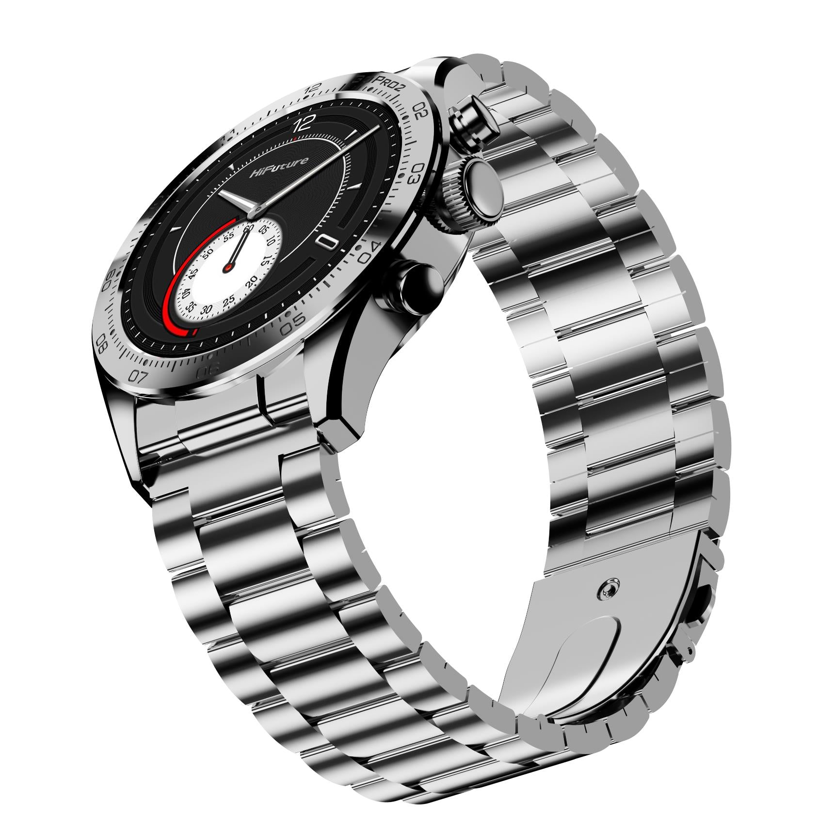 HiFuture Go Pro2 stainless steel AMOLED smart watch in silver, image 4 - Smart Watches at Tech Supply Shed NZ