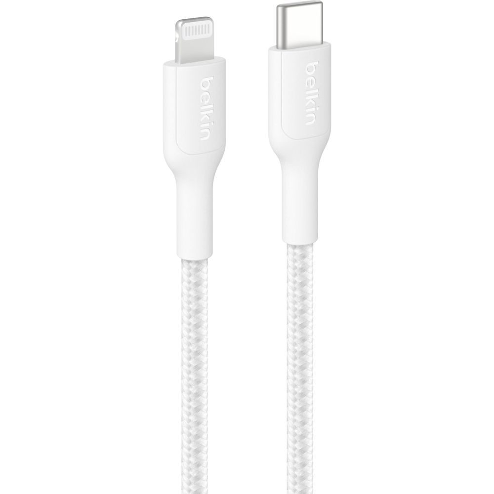 Belkin BoostCharge Braided USB-C to Lightning Cable [1m] (White)