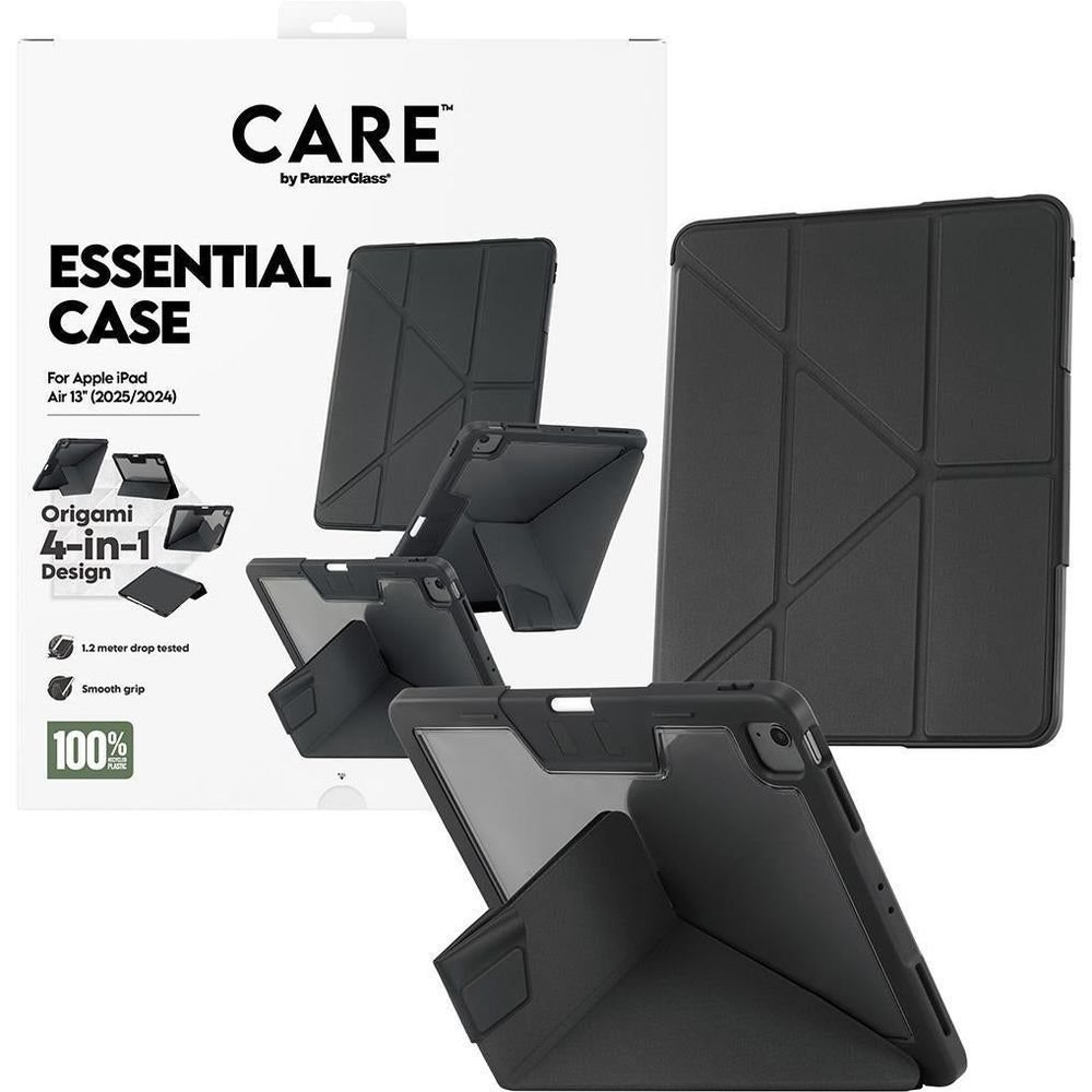 Black origami folio case for iPad Air 13 with 4-in-1 folding design