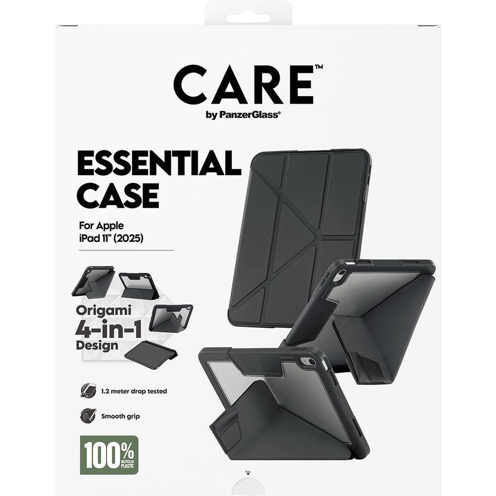 Black origami 4-in-1 folio case for iPad 11-inch (2025)