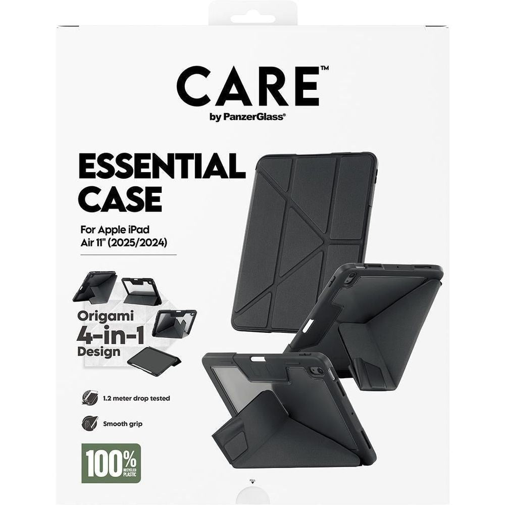 Black origami folio case for iPad Air 11-inch with built-in kickstand