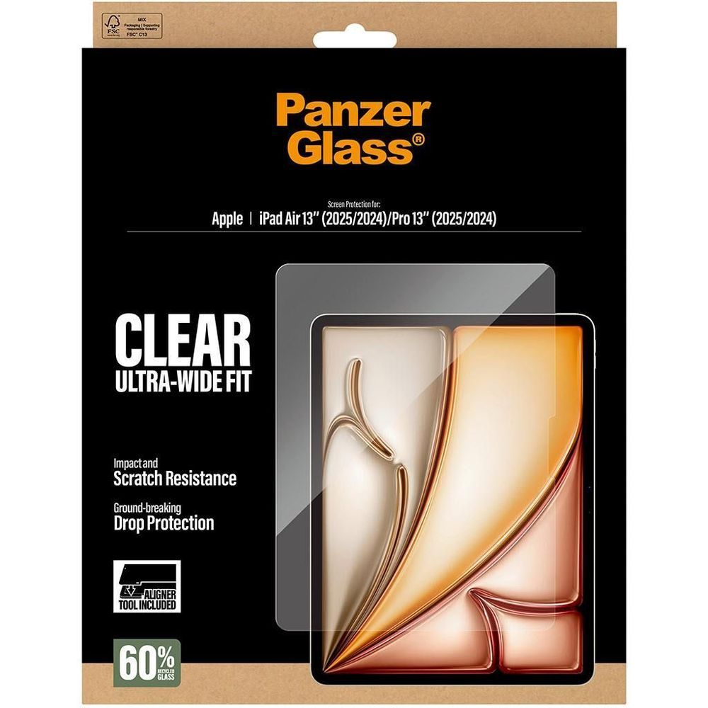 PanzerGlass Ultra-Wide Fit screen protector package, clear glass panel and alignment tool