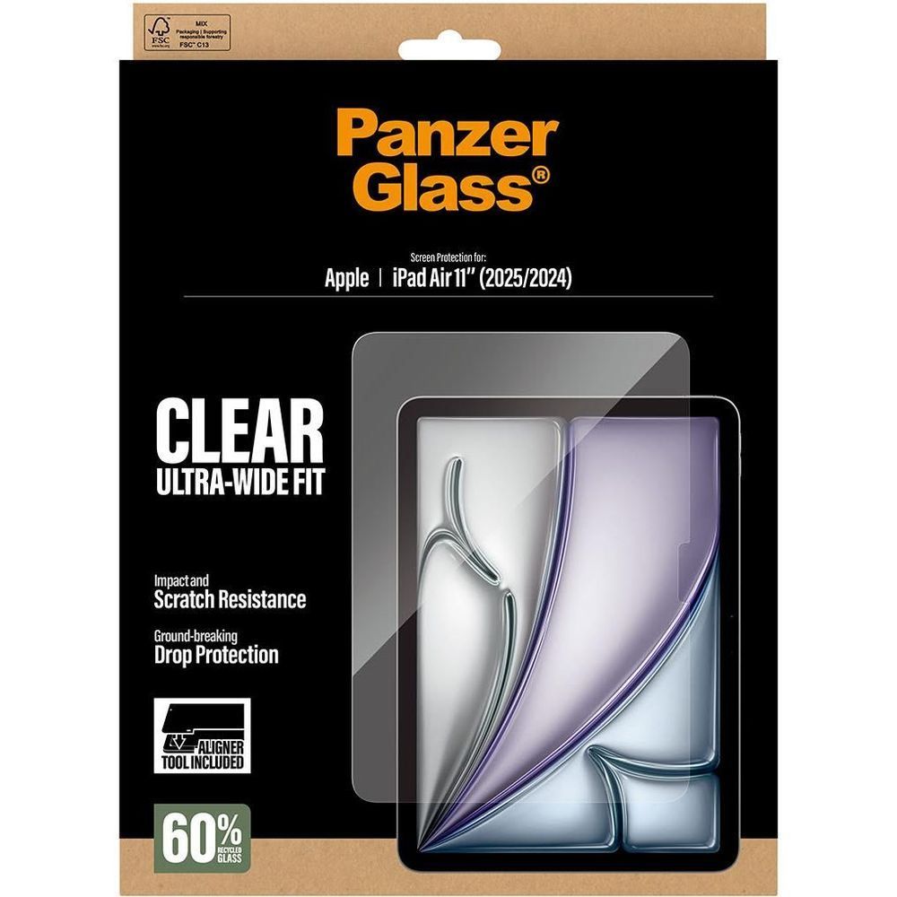 PanzerGlass Clear Ultra-WideFit screen protector for iPad Air 11-inch, in package
